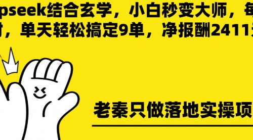 [支持免费下载]DeepSeek与玄学结合：小白如何快速成为大师，日赚2411元？