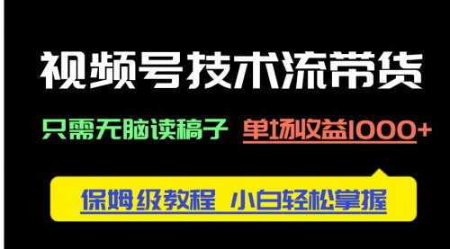[支持免费下载]视频号带货攻略：无脑读稿子，轻松实现日入1000+