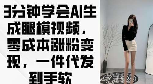 [支持免费下载]AI生成腿模视频教程：零成本涨粉变现，服装业者的新机遇
