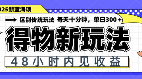 [支持免费下载]得物平台新玩法：48小时内快速变现，日赚300+的蓝海项目