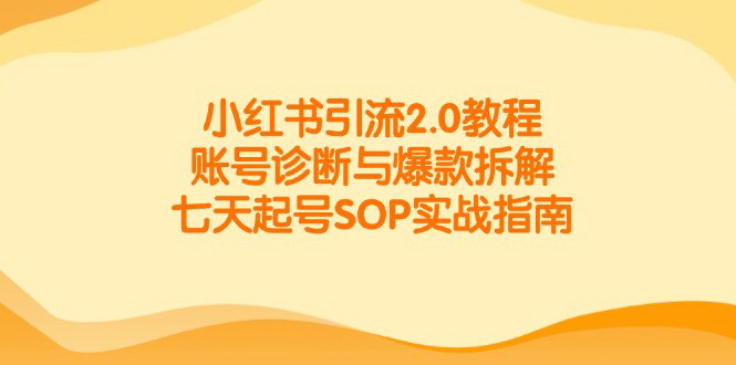 [支持免费下载]【2025年小红书引流实战课】账号诊断与爆款拆解，七天起号SOP实战指南