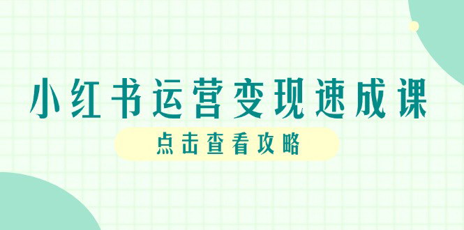 [支持免费下载]【小红书运营变现速成课】从账号搭建到暴力起号，个人IP打造全指南