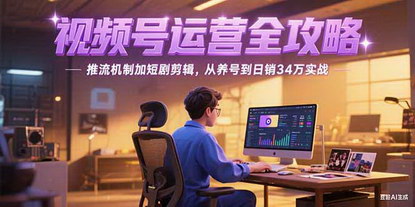 [支持免费下载]《2025视频号运营全攻略：从养号到日销34万，实战解析推流机制与短剧剪辑》