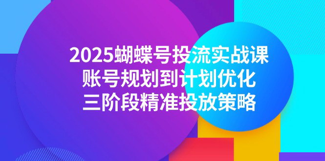 [支持免费下载]【2025蝴蝶号投流攻略】从账号规划到计划优化，三阶段精准投放策略