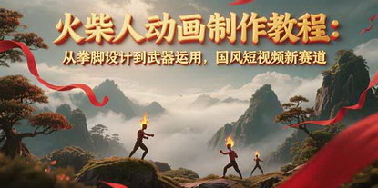 [支持免费下载]《火柴人动画制作教程：国风短视频新赛道，从拳脚设计到武器运用》
