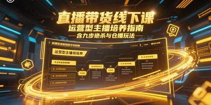 [支持免费下载]《直播带货线下课：运营型主播九步绝杀，仓播玩法与技能艺能三维培养》