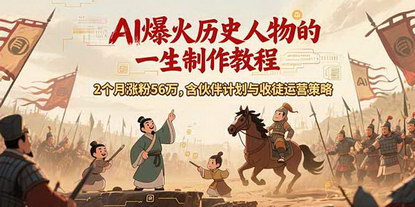 [支持免费下载]AI历史人物赛道掘金：2个月56万涨粉，掌握爆款创作与变现秘籍