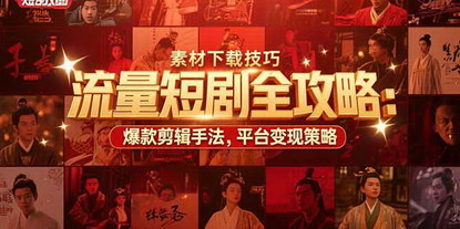 [支持免费下载]流量短剧全攻略：从素材到变现，18节实操课打造爆款