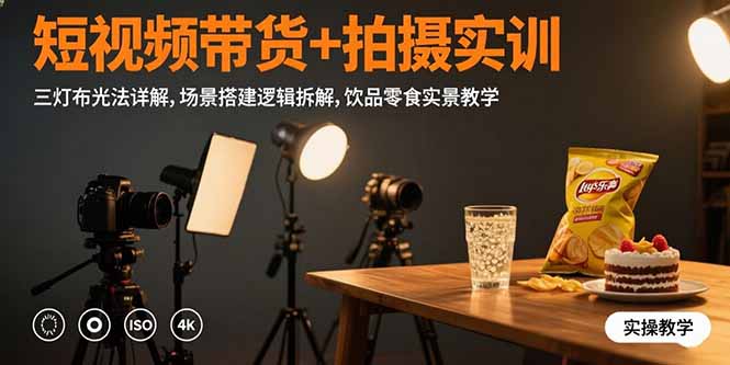 [支持免费下载]短视频带货拍摄实训：从三灯布光到场景搭建，打造专业级商品展示