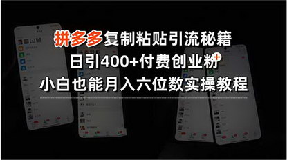[支持免费下载]拼多多精准引流秘籍：日引400+付费创业粉，小白月入六位数实战指南