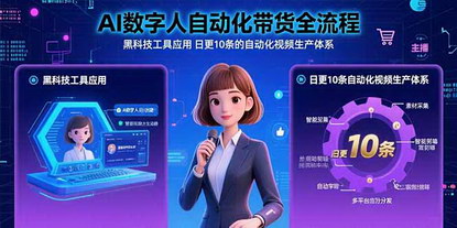 [支持免费下载]AI数字人带货全攻略：自动化视频生产与快手运营实战