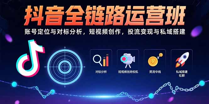 [支持免费下载]抖音全链路运营班：从账号定位到私域直播的完整商业闭环