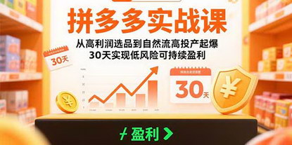 [支持免费下载]拼多多实战课：揭秘高利润选品与自然流高投产起爆秘籍