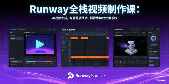 [支持免费下载]掌握Runway全栈技能：AI视频生成与影视级特效处理教程