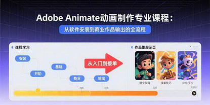 [支持免费下载]Adobe Animate动画制作专业课程：从入门到商业作品输出的全流程教学