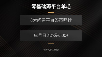 [支持免费下载]零基础日赚500+：8大问卷平台答案搬运，月入过万轻松实现