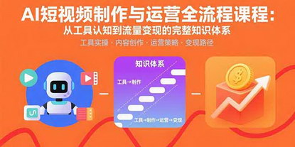 [支持免费下载]AI短视频制作与运营全流程课程：从工具认知到流量变现的完整知识体系