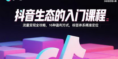 [支持免费下载]抖音生态入门指南：流量变现全攻略与16种盈利方式