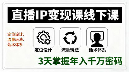 [支持免费下载]2025年直播IP变现课：定位设计、流量玩法、话术体系，3天掌握年入千万密码
