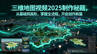 [支持免费下载]2025年三维地图视频制作秘籍：从基础到高阶，掌握全流程，开启创作新篇