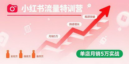 [支持免费下载]小红书流量特训营：突破流量瓶颈，实现店铺持续增长，单店月销5万实战薯店班进阶流量课