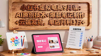 [支持免费下载]小红书虚拟电商9月课：AI原创技术+爆款笔记制作+云端发货，单店月利3万+
