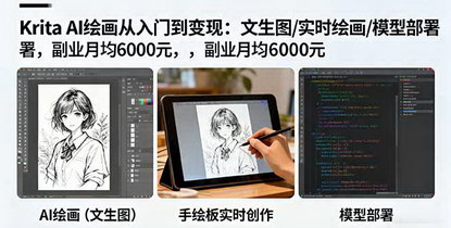 [支持免费下载]Krita AI绘画入门到变现：掌握文生图与实时绘画，实现副业月均6000元