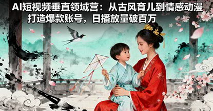 [支持免费下载]AI短视频垂直领域营：从古风育儿到情感动漫，打造爆款账号，实现流量与变现的双赢