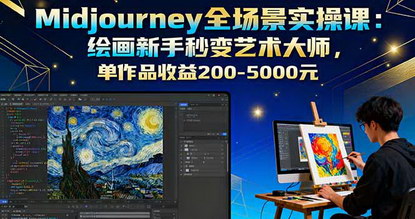 [支持免费下载]2025年Midjourney全场景实操课：绘画新手秒变艺术大师，单作品收益200-5000元