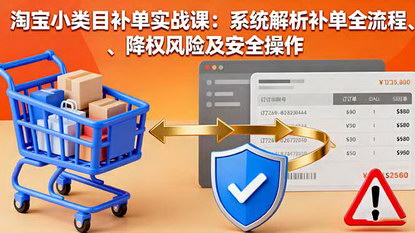 [支持免费下载]淘宝小类目补单实战课：系统解析补单全流程、降权风险及安全操作，7天提升搜索排名50%+