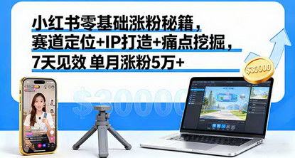 [支持免费下载]2025年小红书零基础涨粉秘籍：赛道定位+IP打造+痛点挖掘，7天见效 单月涨粉5万+