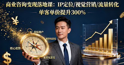 [支持免费下载]商业咨询变现落地课：IP定位、视觉营销、流量转化，单客单价提升300%
