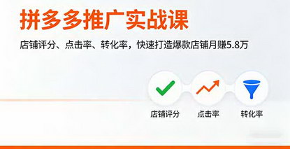 [支持免费下载]2025年拼多多推广实战课：店铺评分、点击率、转化率，快速打造爆款店铺月赚5.8万