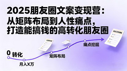 [支持免费下载]2025朋友圈文案变现营：从矩阵布局到人性痛点，打造高转化朋友圈