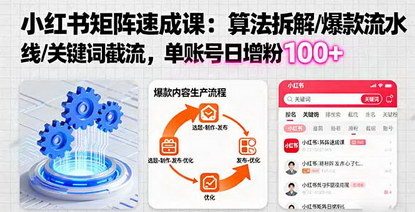[支持免费下载]小红书矩阵起号速成课：掌握算法与爆款流水线，单账号日增粉100+