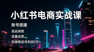 [支持免费下载]小红书电商实战课：从0到1打造爆款店铺，轻松实现月利润3万+
