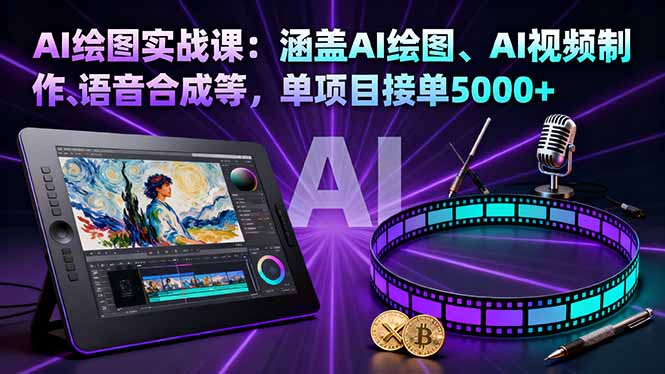 [支持免费下载]AI绘图实战课：全面掌握AI绘图、视频制作与语音合成，单项目接单5000+