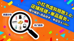 [支持免费下载]小红书虚拟陪跑3.0：从店铺搭建到日入百元，实战技巧全揭秘