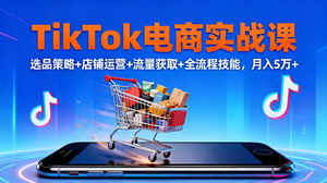 [支持免费下载]TikTok电商实战课10月：选品策略+店铺运营+流量获取，轻松月入5万+