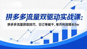 [支持免费下载]拼多多双流量引擎实战课：免费+付费协同破局，日销千单利润月增5万