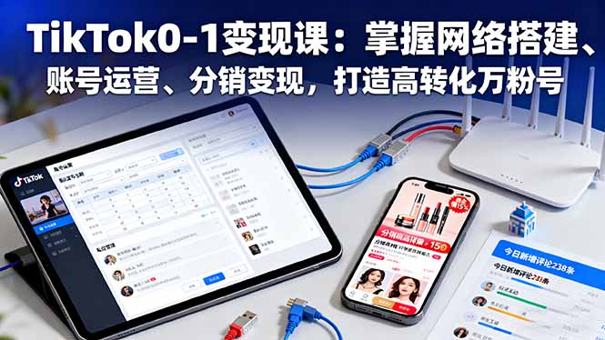 [支持免费下载]TikTok0-1变现课：掌握网络搭建、账号运营、分销变现，打造高转化万粉号