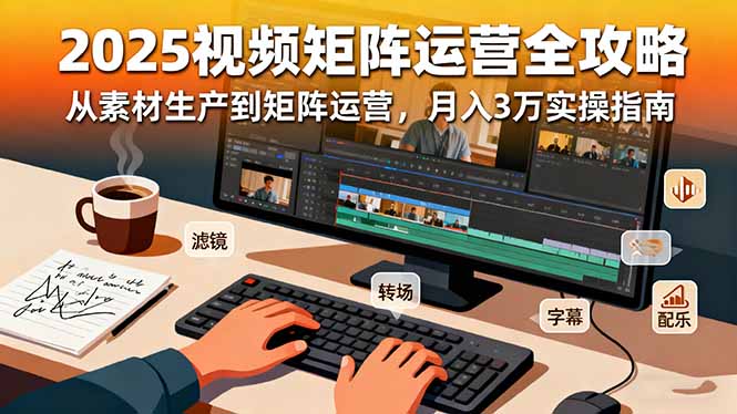 [支持免费下载]2025短视频矩阵运营全攻略：从素材生产到矩阵运营，月入3万实操指南