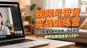 [支持免费下载]零基础玩转视频号带货：无人直播+素材剪辑+选品策略，新手轻松月入5万+