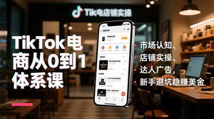 [支持免费下载]TikTok电商从0到1全攻略：市场洞察、店铺运营与广告投放，新手避坑指南