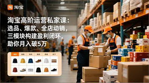[支持免费下载]淘宝高阶运营实战课：选品、爆款、动销三合一，打造月入5万+盈利系统