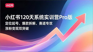 [支持免费下载]120天小红书Pro实训营：从0到1打造爆款账号，实现涨粉变现双丰收