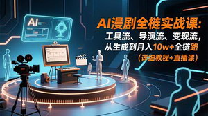 [支持免费下载]AI漫剧全栈实战课：从工具流到导演流再到变现流，解锁月入10w+的完整秘籍（含详细教程+直播课）