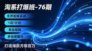 [支持免费下载]淘系打爆班76期+AI变现：万相台无界矩阵实战，轻松打造月销百万爆款