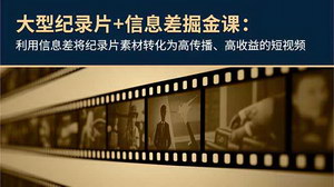 [支持免费下载]纪录片掘金新赛道：信息差变现课程解锁短视频高收益玩法