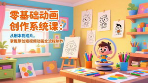 [支持免费下载]零基础动画创作系统课：全流程实操，解锁原创短视频动画能力
